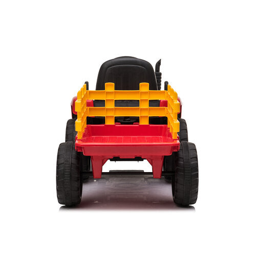 Elektrische kindertractor met aanhanger 12V Rood