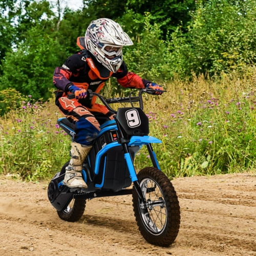 Elektrische kindermotor Dirtbike Hurricane 24V 350W Blauw