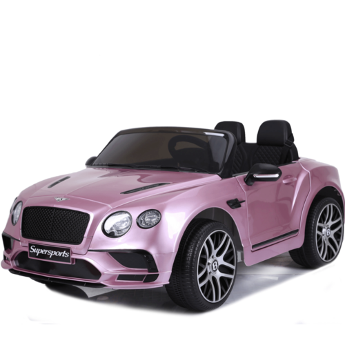 Bentley Continental 12V 2-persoons Kinderauto Metallic Roze