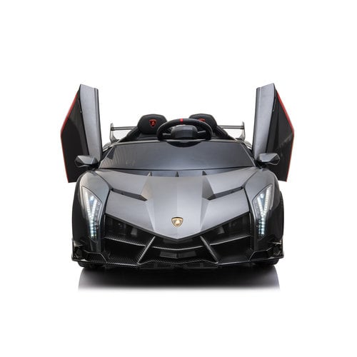Lamborghini Veneno 12V 2-persoons elektrische kinderauto metallic grijs