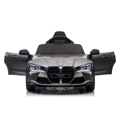BMW M4 12V Kinderauto metallic Grijs