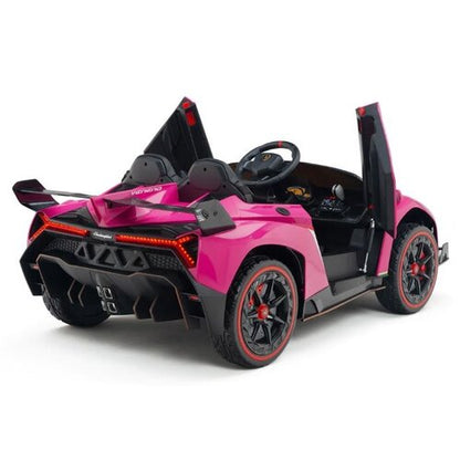 Lamborghini Veneno 12V 2 Persoons Elektrische Kinderauto Roze