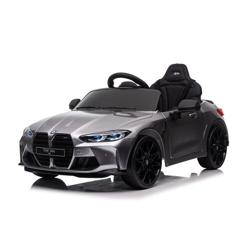 BMW M4 12V Kinderauto metallic Grijs