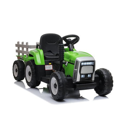 Elektrische kindertractor met aanhanger 12V Groen