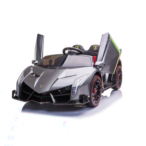 Lamborghini Veneno 12V 2 Persoons Elektrische Kinderauto Metallic Grijs