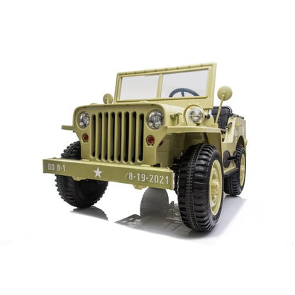 Willy’s Jeep Army 24V 3 persoons kinderauto beige