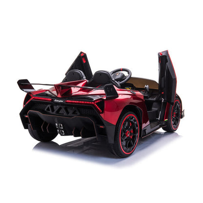Lamborghini Veneno 12V 2 Persoons Kinderauto Metallic Rood