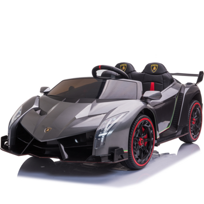 Lamborghini Veneno 12V 2 Persoons Elektrische Kinderauto Metallic Grijs