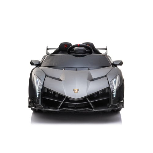 Lamborghini Veneno 12V 2-persoons elektrische kinderauto metallic grijs