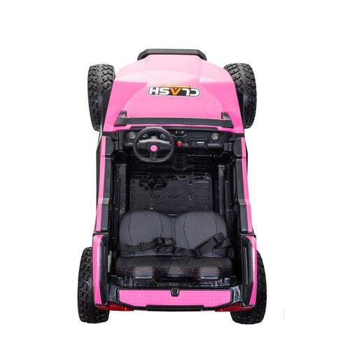Buggy Clash 24V Hogesnelheid 2-persoons kinderauto roze