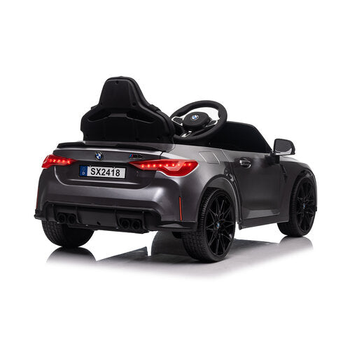 BMW M4 12V Kinderauto metallic Grijs