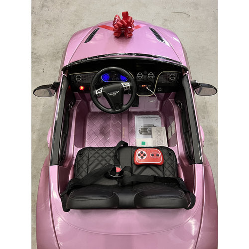 Bentley Continental 12V 2-persoons Kinderauto Metallic Roze
