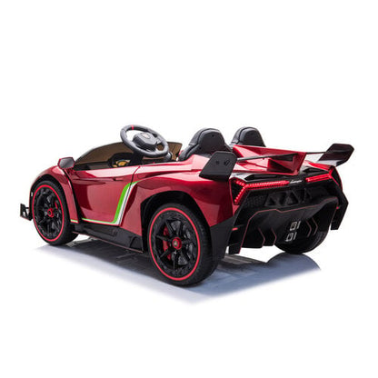 Lamborghini Veneno 12V 2 Persoons Kinderauto Metallic Rood