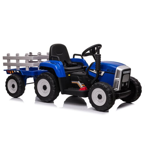 Electric kids tractor with trailer 12V Blue