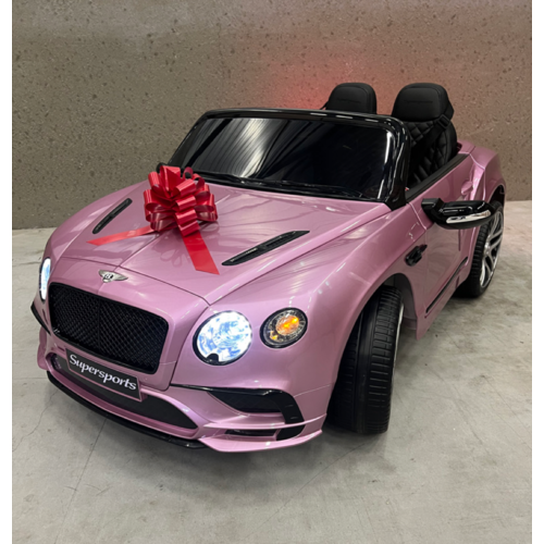 Bentley Continental 12V 2-persoons Kinderauto Metallic Roze