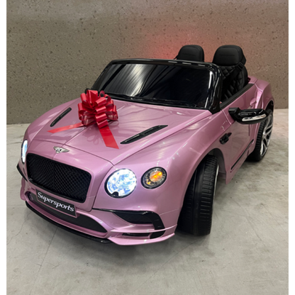 Bentley Continental 12V 2-persoons Kinderauto Metallic Roze