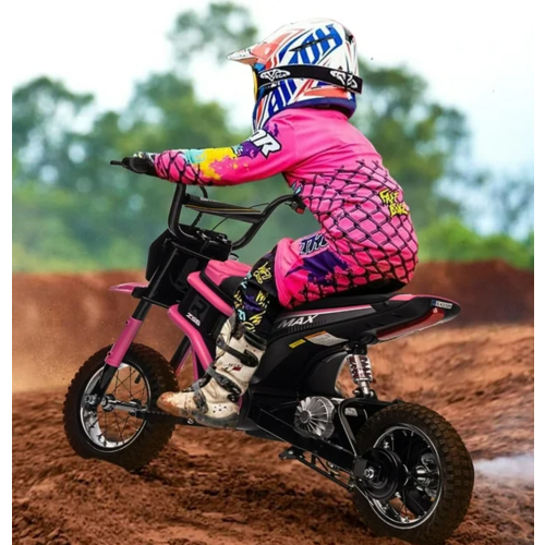 Elektrische kindermotor Dirtbike Hurricane 24V 350W Roze