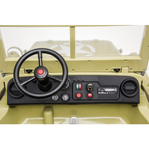 Willy’s Jeep Army 24V 3 persoons kinderauto beige