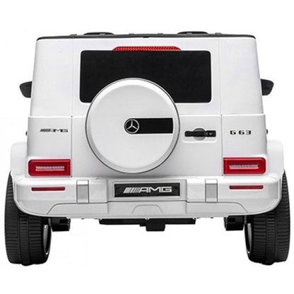 Mercedes G63 12V 2-persoons kinderauto Wit