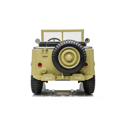 Willy’s Jeep Army 24V 3 persoons kinderauto beige