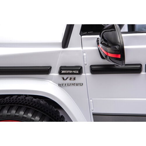 Mercedes G63 AMG Cabrio 12V Elektrische kinderauto Wit