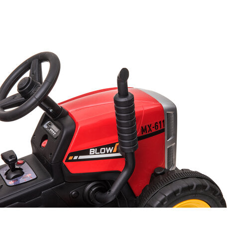 Elektrische kindertractor met aanhanger 12V Rood