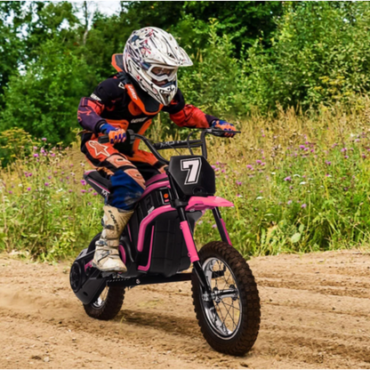 Elektrische kindermotor Dirtbike Hurricane 24V 350W Roze