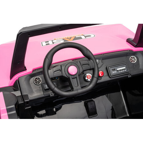 Buggy Clash 24V Hogesnelheid 2-persoons kinderauto roze