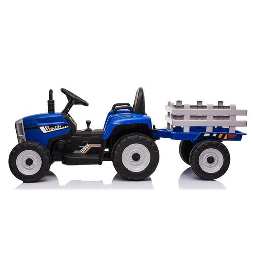 Elektrische kindertractor met aanhanger 12V Blauw