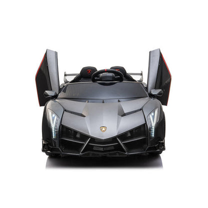 Lamborghini Veneno 12V 2 Persoons Elektrische Kinderauto Metallic Grijs