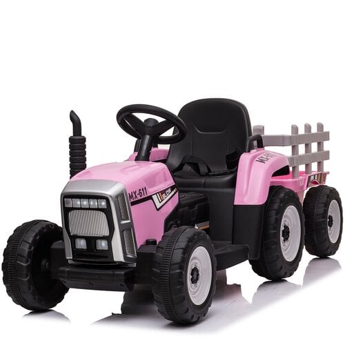 Electric children's tractor with trailer 12V Pink