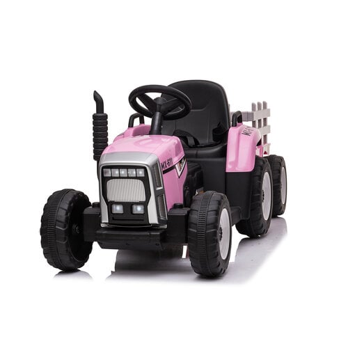 Electric children's tractor with trailer 12V Pink
