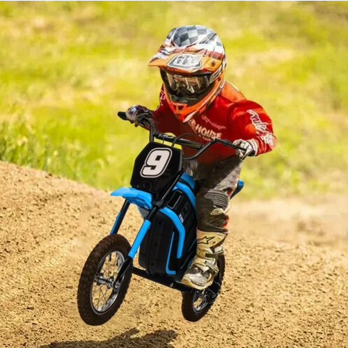 Elektrische kindermotor Dirtbike Hurricane 24V 350W Blauw