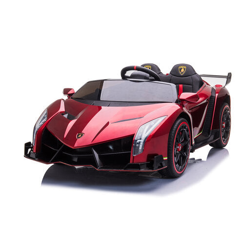 Lamborghini Veneno 12V 2-Persoons Kinderauto Metallic Rood