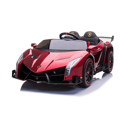 Lamborghini Veneno 12V 2 Persoons Kinderauto Metallic Rood