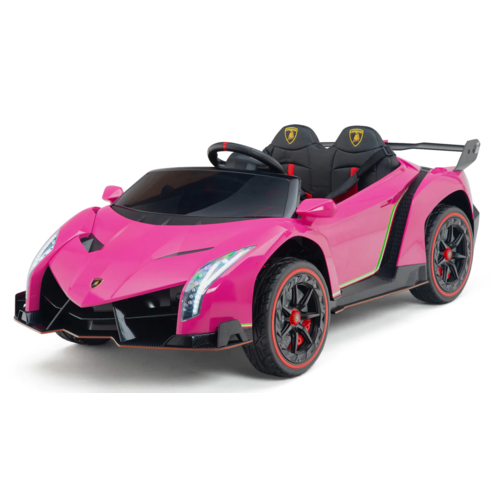 Lamborghini Veneno 12V 2-Persoons Elektrische Kinderauto Roze