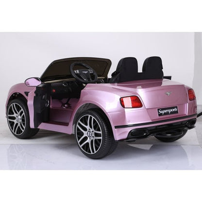 Bentley Continental 12V 2-persoons Kinderauto Metallic Roze