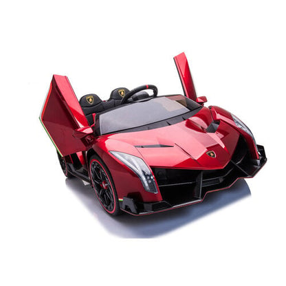 Lamborghini Veneno 12V 2 Persoons Kinderauto Metallic Rood
