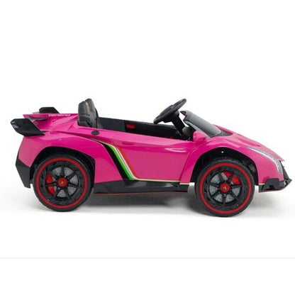 Lamborghini Veneno 12V 2 Persoons Elektrische Kinderauto Roze