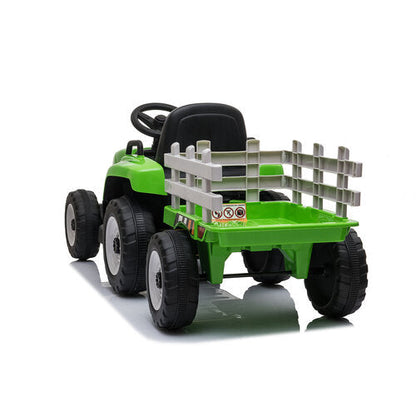 Elektrische kindertractor met aanhanger 12V Groen