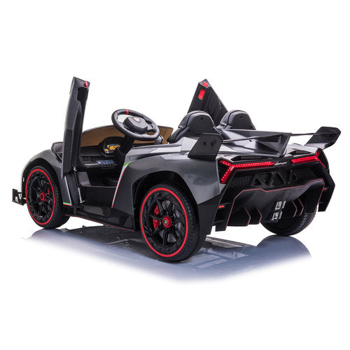 Lamborghini Veneno 12V 2 Persoons Elektrische Kinderauto Metallic Grijs