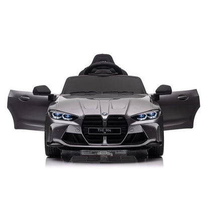 BMW M4 12V Kinderauto metallic Grijs