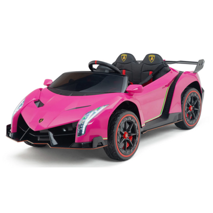 Lamborghini Veneno 12V 2 Persoons Elektrische Kinderauto Roze