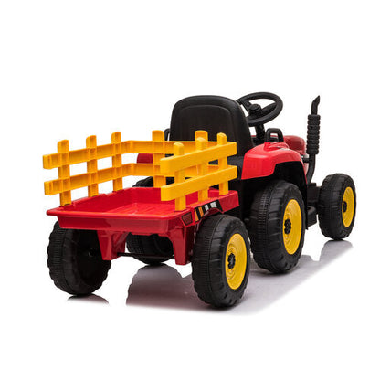 Elektrische kindertractor met aanhanger 12V Rood